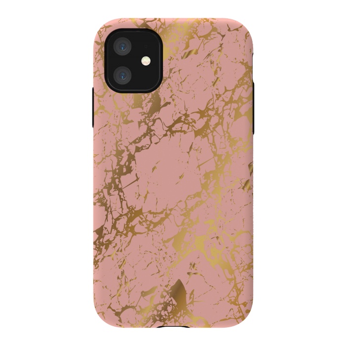 iPhone 11 StrongFit Salmon with golden details by ArtsCase