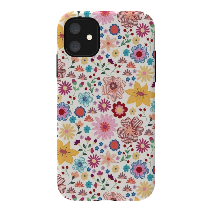 iPhone 11 StrongFit Springtime Wild Bloom by TracyLucy Designs