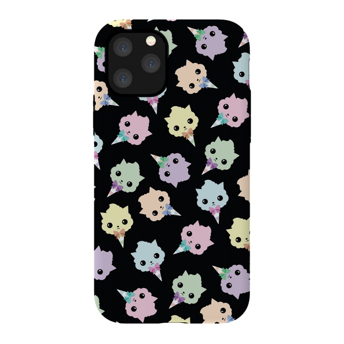 iPhone 11 Pro StrongFit Cotton candy cat pattern by Laura Nagel