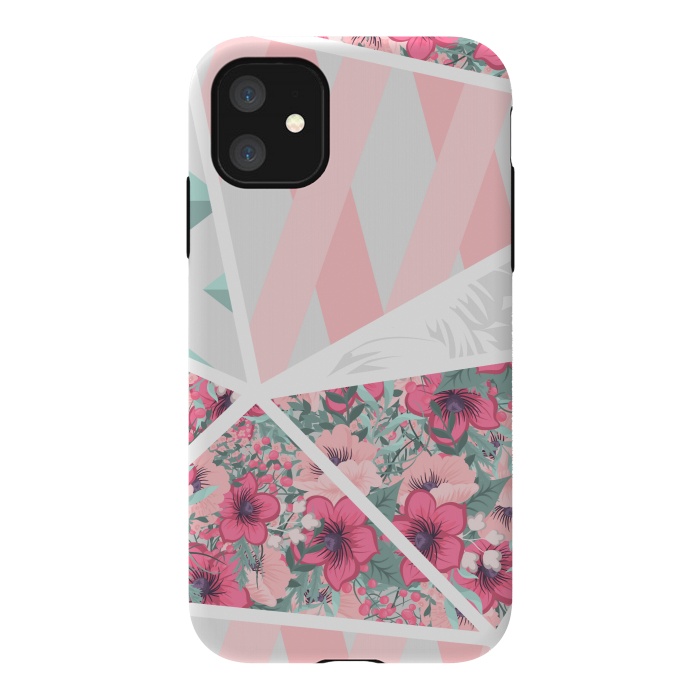 iPhone 11 StrongFit PINK PATCHWORK FLORAL by MALLIKA