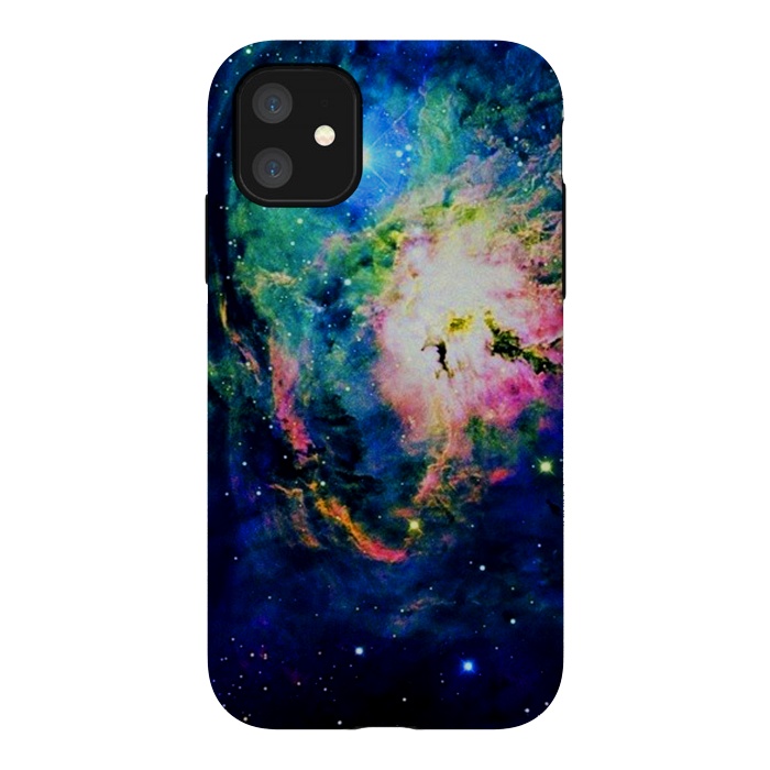 iPhone 11 StrongFit colorful nebula by haroulita