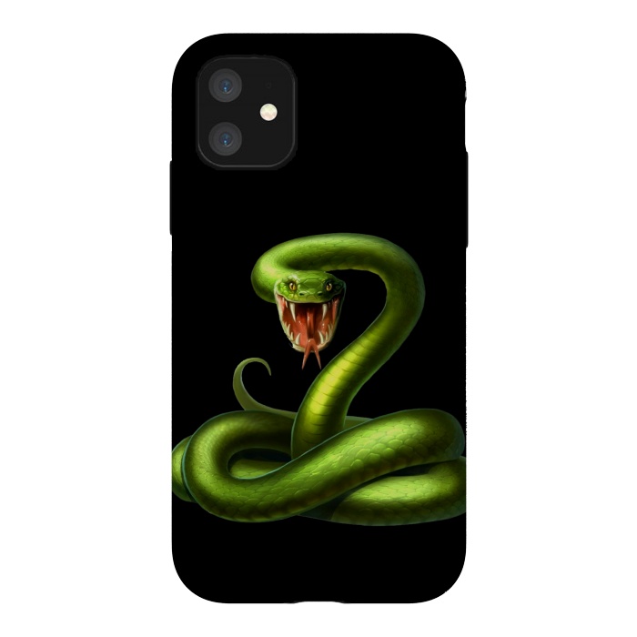 iPhone 11 StrongFit green snake by haroulita