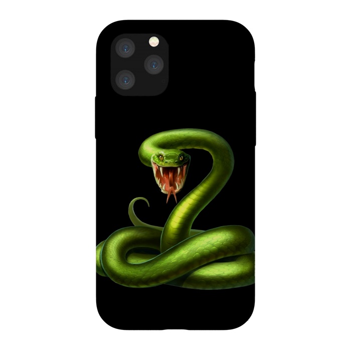 iPhone 11 Pro StrongFit green snake by haroulita