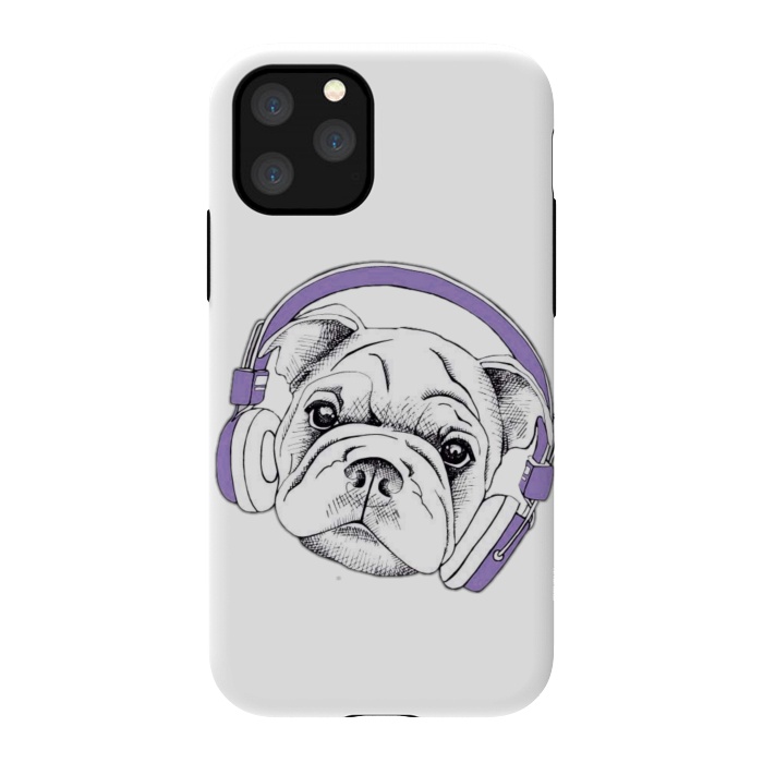 iPhone 11 Pro StrongFit french bulldog listening music by haroulita