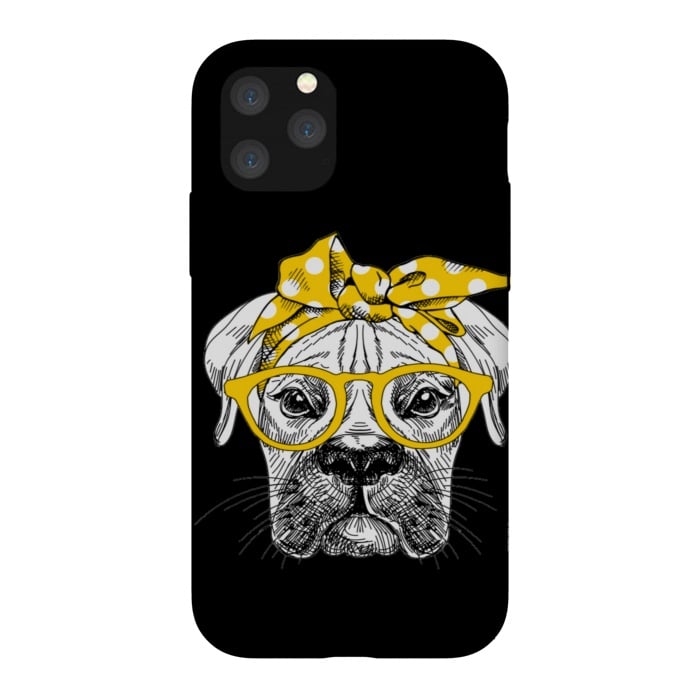 iPhone 11 Pro StrongFit cute dog with glasses by haroulita