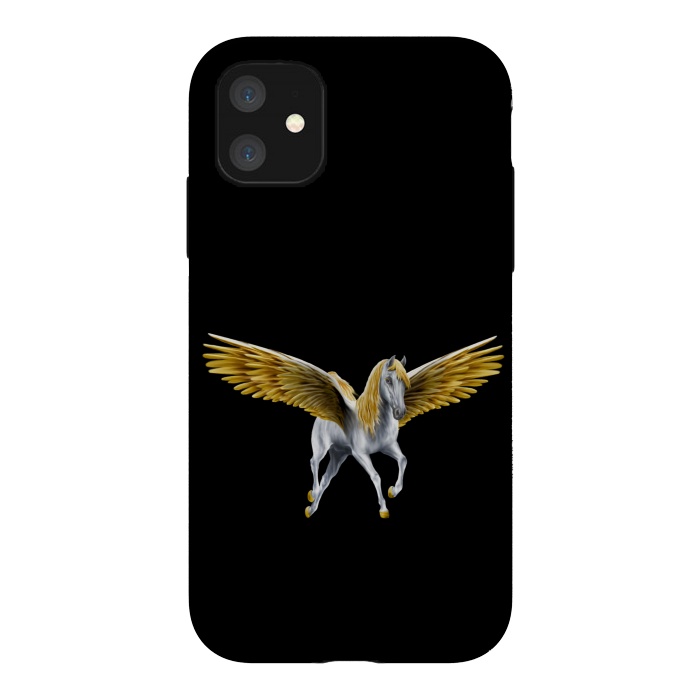 iPhone 11 StrongFit horse with golden wings by haroulita