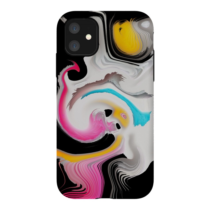 iPhone 11 StrongFit fluid art waves by haroulita