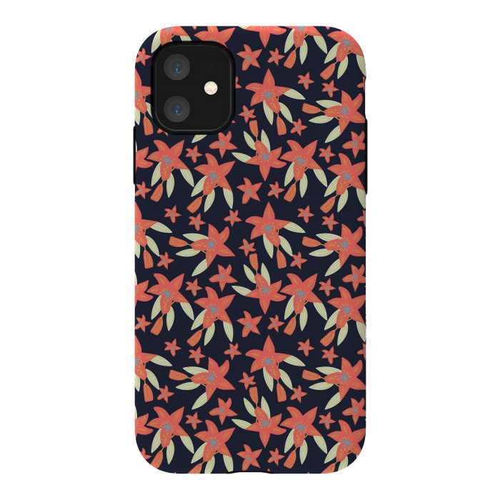 iPhone 11 StrongFit tiger lily flowers by Lovi Dianti
