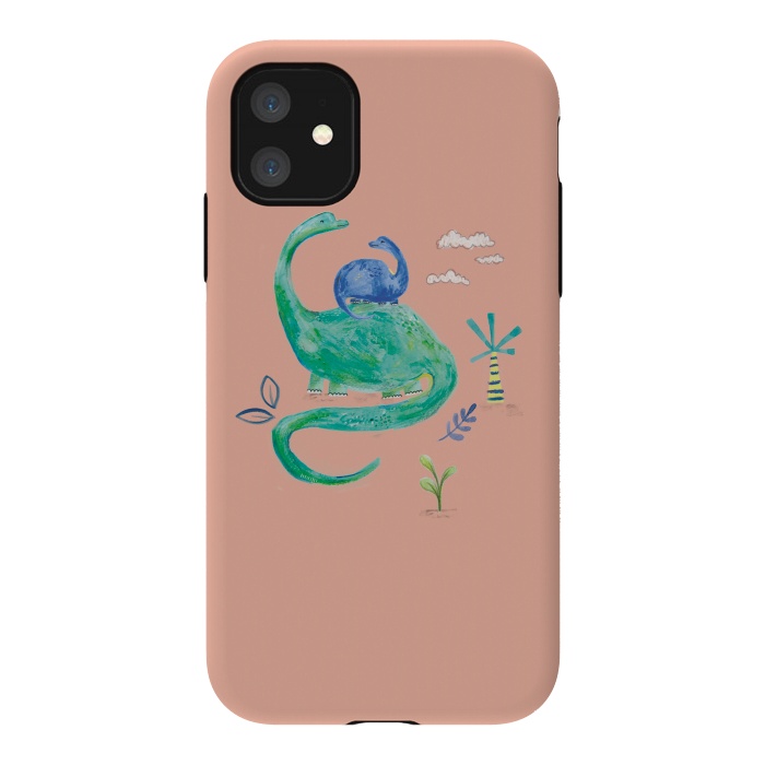 iPhone 11 StrongFit painted dinosaur  by lauradidthis