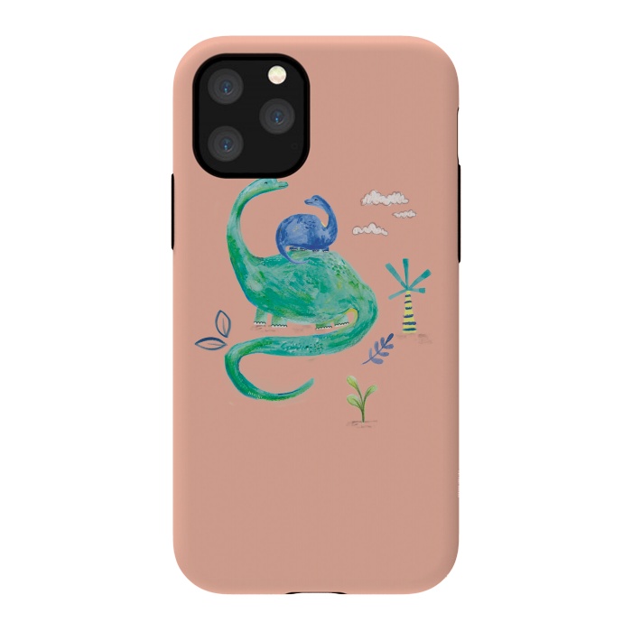 iPhone 11 Pro StrongFit painted dinosaur  by lauradidthis