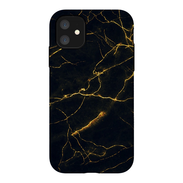 iPhone 11 StrongFit Gold & black marble by Jms
