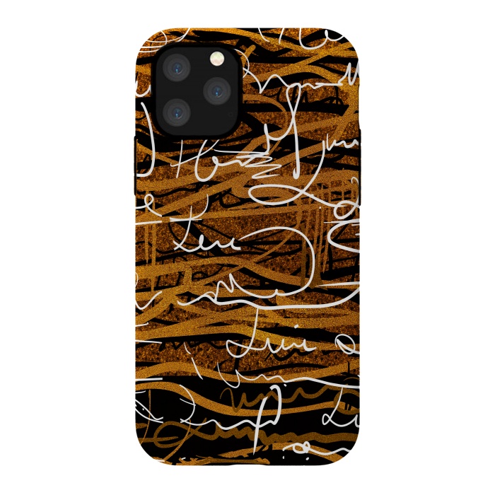 iPhone 11 Pro StrongFit Gold text writing abstract art case by Josie