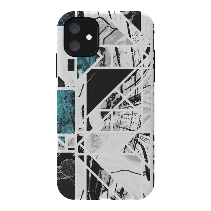 iPhone 11 StrongFit Ink brushed marble tiles by Oana 