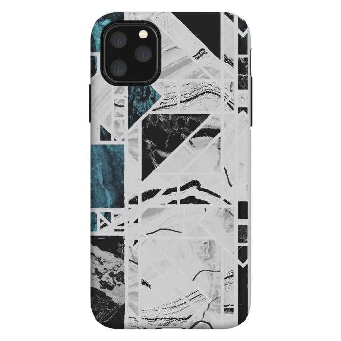 iPhone 11 Pro Max StrongFit Ink brushed marble tiles by Oana 