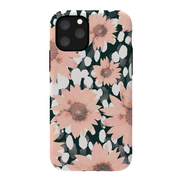 iPhone 11 Pro StrongFit Pink flower petals and paint dots by Oana 