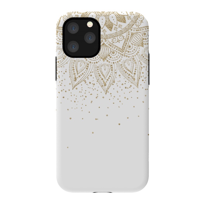 iPhone 11 Pro StrongFit Elegant Gold Mandala Confetti Design by InovArts