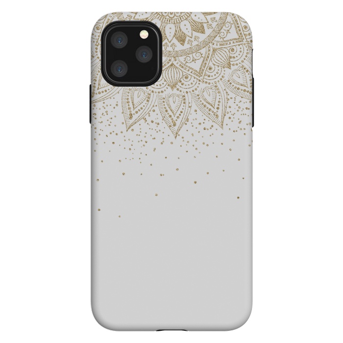iPhone 11 Pro Max StrongFit Elegant Gold Mandala Confetti Design by InovArts