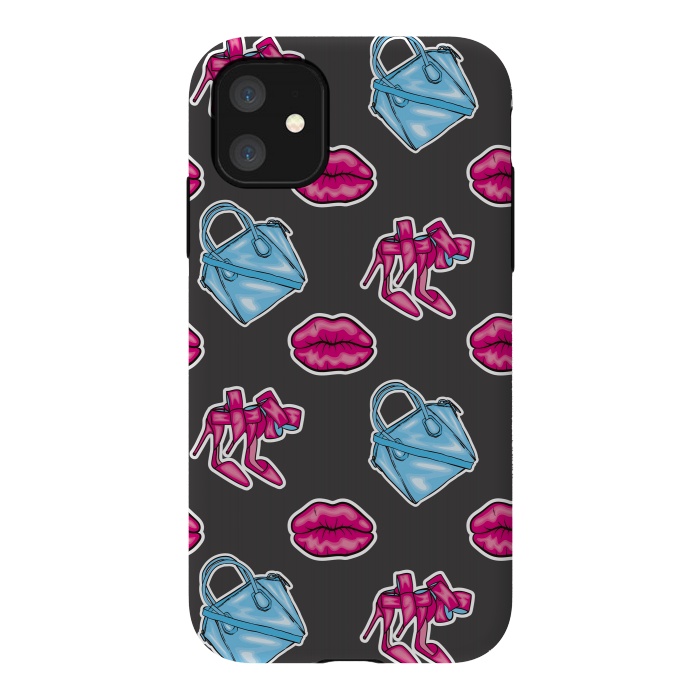 iPhone 11 StrongFit Beautiful background of the lips shoes and bags by ArtsCase