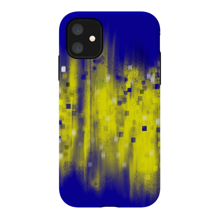 iPhone 11 StrongFit Color blue yellow abstract art by Josie