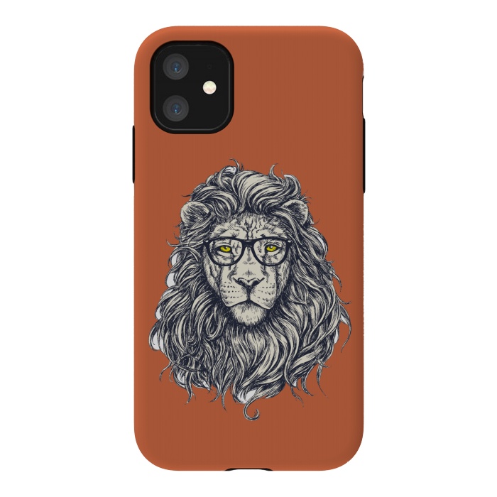iPhone 11 StrongFit Hipster Lion by Winston