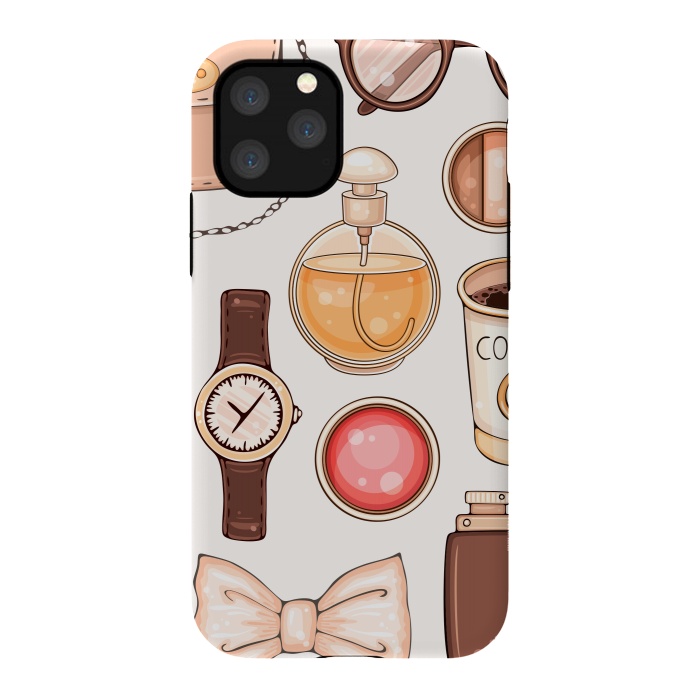 iPhone 11 Pro StrongFit Fashion set of Woman's Accessories and Cosmetics by ArtsCase