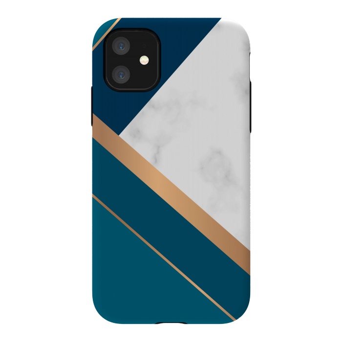 iPhone 11 StrongFit Marble gold triangles on the marble design by ArtsCase