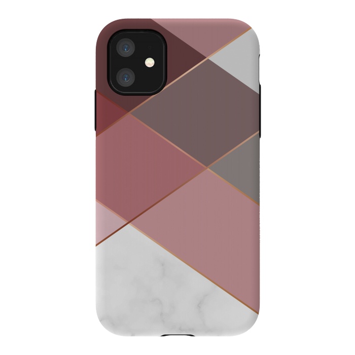 iPhone 11 StrongFit Marble Pattern Polygonal Lines by ArtsCase