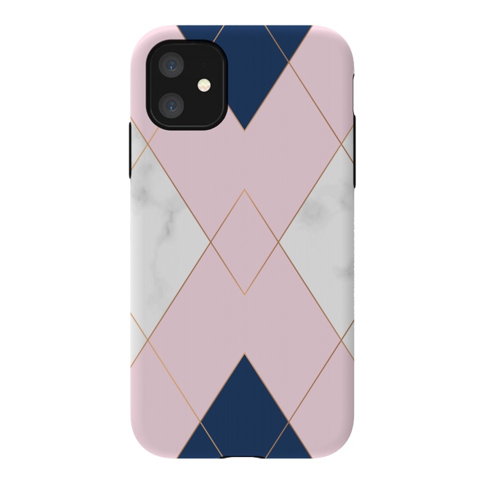 iPhone 11 StrongFit Triangles on marbled design by ArtsCase