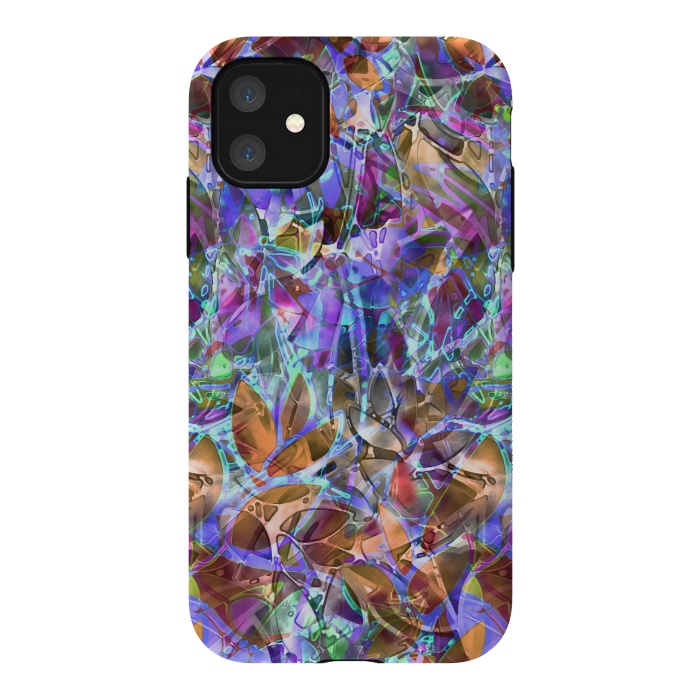 iPhone 11 StrongFit Floral Abstract Stained Glass G268 by Medusa GraphicArt