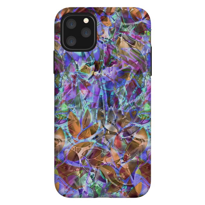 iPhone 11 Pro Max StrongFit Floral Abstract Stained Glass G268 by Medusa GraphicArt