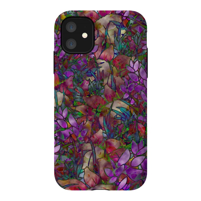 iPhone 11 StrongFit Floral Abstract Stained Glass G175 by Medusa GraphicArt