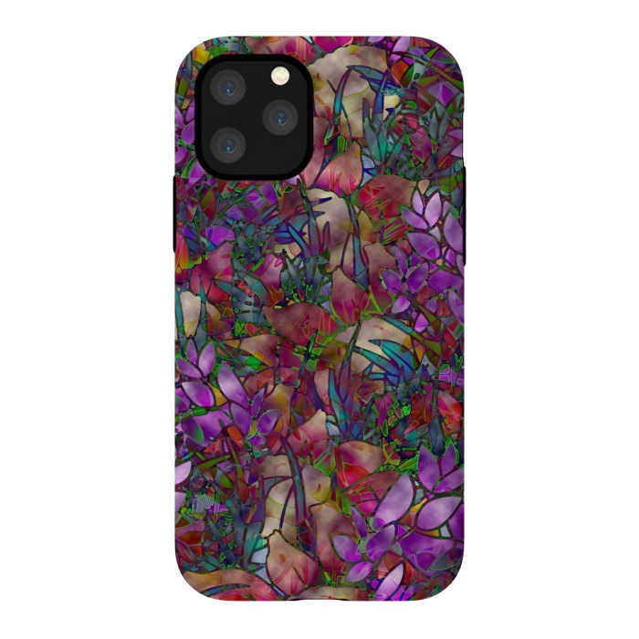iPhone 11 Pro StrongFit Floral Abstract Stained Glass G175 by Medusa GraphicArt