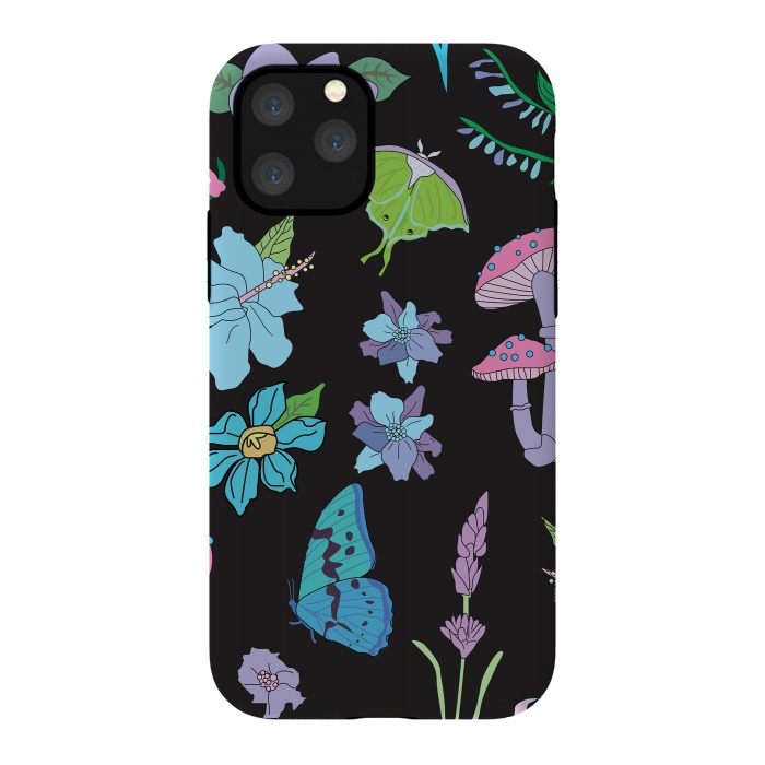 iPhone 11 Pro StrongFit Garden Witch Pastel Mushrooms, Flowers, Butterflies by Luna Elizabeth Art