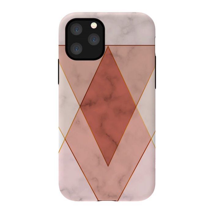 iPhone 11 Pro StrongFit Modern Marble Geometric Design Triangular by ArtsCase
