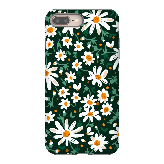 iPhone 7 plus StrongFit WHITE FLORAL PRINT 2  by MALLIKA