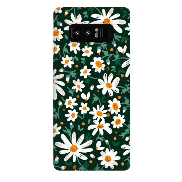 Galaxy Note 8 StrongFit WHITE FLORAL PRINT 2  by MALLIKA