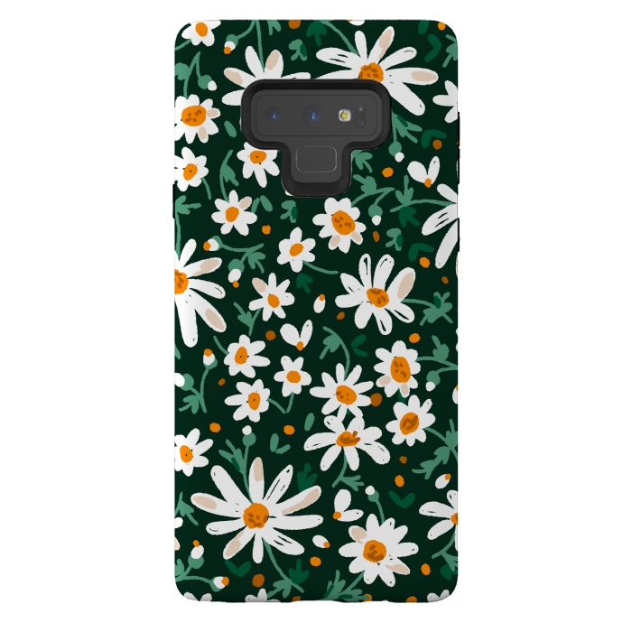 Galaxy Note 9 StrongFit WHITE FLORAL PRINT 2  by MALLIKA