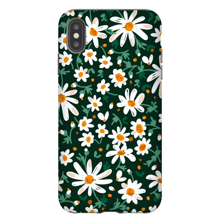 iPhone Xs Max StrongFit WHITE FLORAL PRINT 2  by MALLIKA