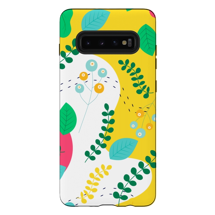Galaxy S10 plus StrongFit ABSTRACT FLORAL PATTERN 3  by MALLIKA