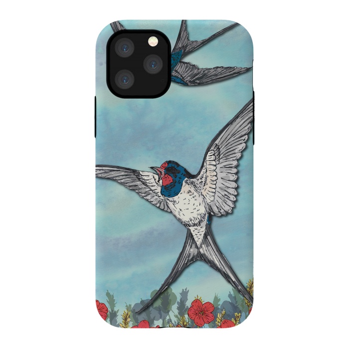 iPhone 11 Pro StrongFit Summer Swallows by Lotti Brown