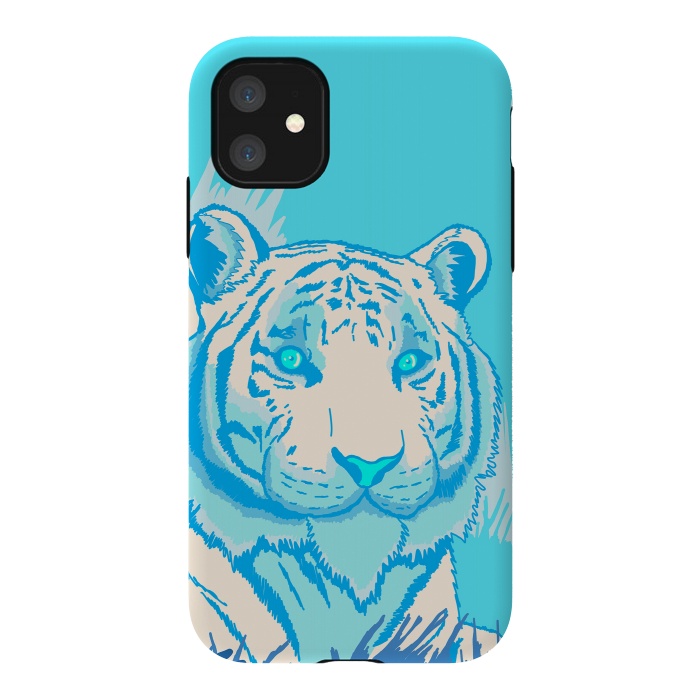 iPhone 11 StrongFit The blue tiger by Steve Wade (Swade)