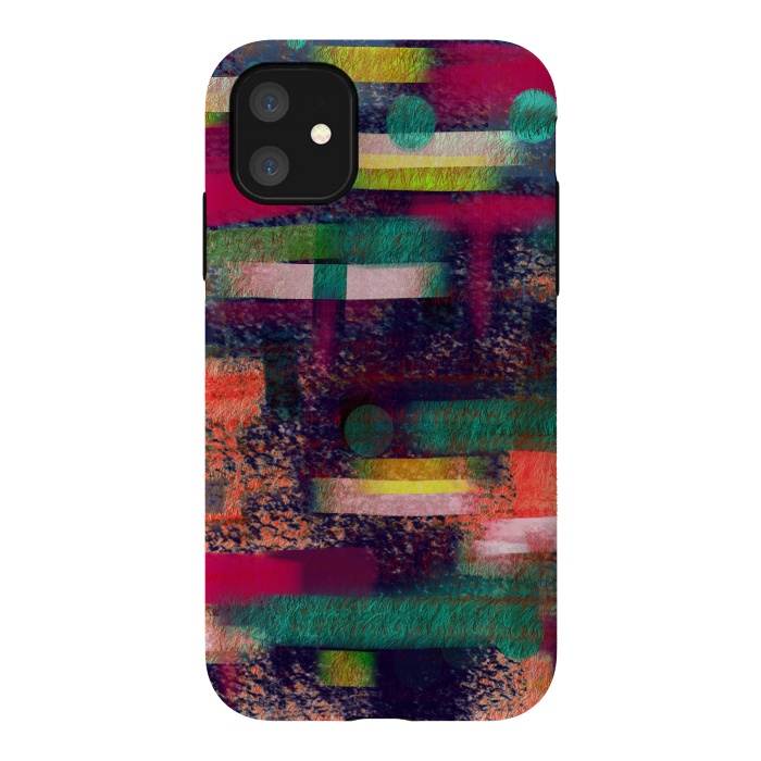 iPhone 11 StrongFit Abstract art colourful design multicolor by Josie