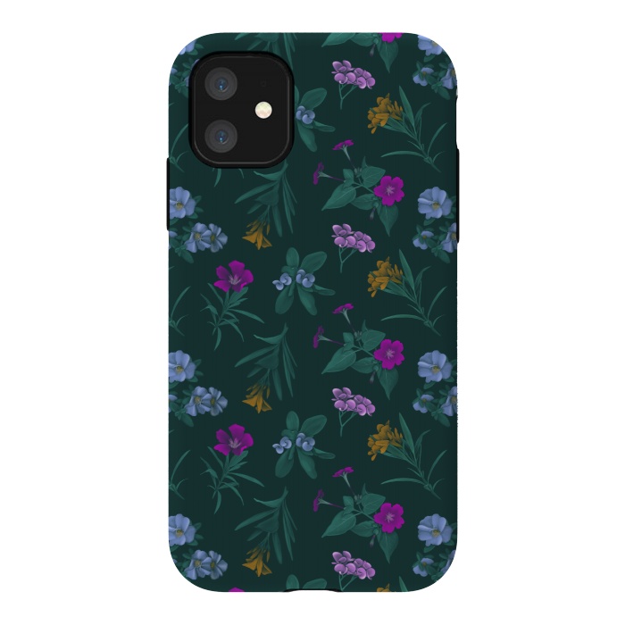 iPhone 11 StrongFit Tropical Flowers by Tishya Oedit