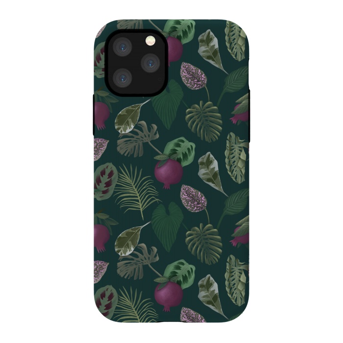 iPhone 11 Pro StrongFit Pomegranates & Palm Leaves by Tishya Oedit