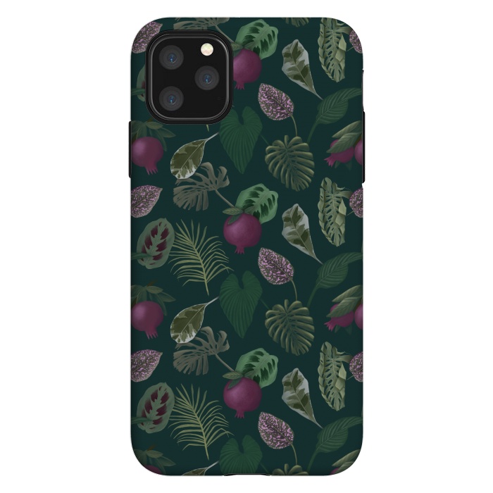 iPhone 11 Pro Max StrongFit Pomegranates & Palm Leaves by Tishya Oedit