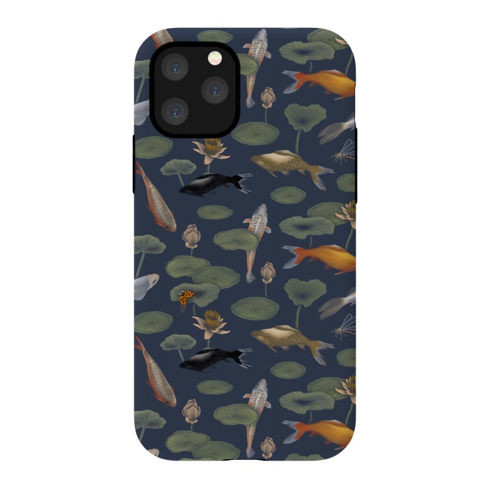 iPhone 11 Pro StrongFit Water Lilies & Koi Fish by Tishya Oedit