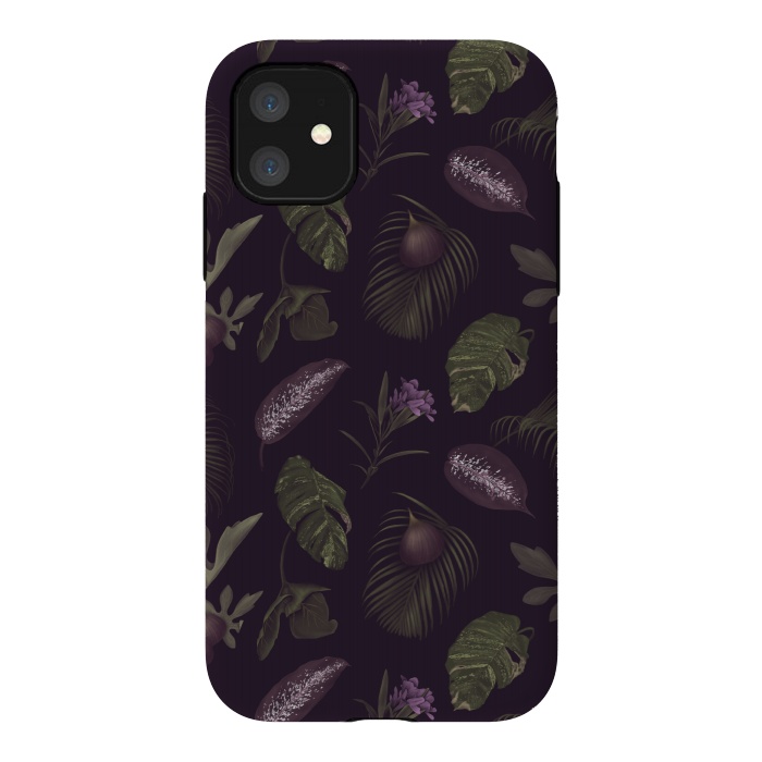 iPhone 11 StrongFit Tropical Figs by Tishya Oedit