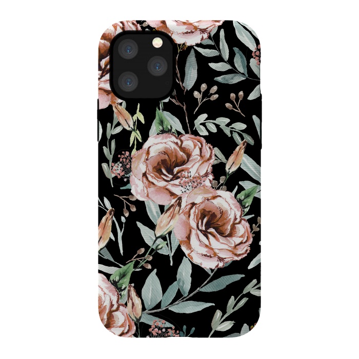 iPhone 11 Pro StrongFit Floral Explosion Black by Anis Illustration