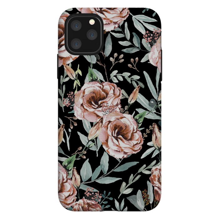 iPhone 11 Pro Max StrongFit Floral Explosion Black by Anis Illustration