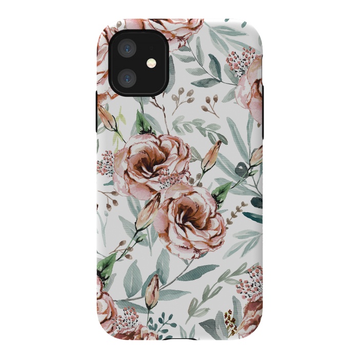 iPhone 11 StrongFit Floral Explosion White by Anis Illustration